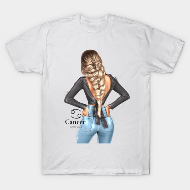 Cancer Girl T-Shirt by AllessyArt 